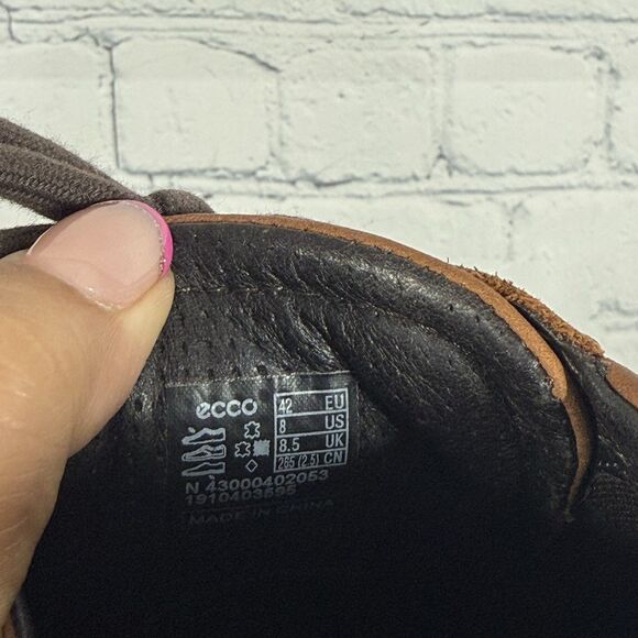 ECCO Soft 7 Mens US 8-8.5 EU 42 Brown Leather Sneakers Casual Comfort Shoes main image 9